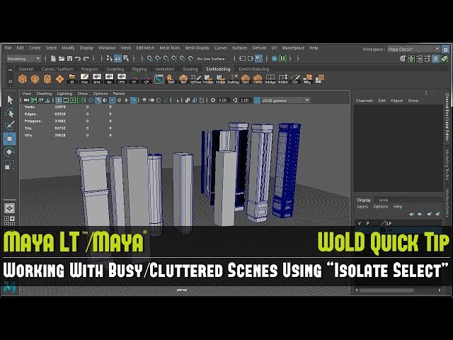 Maya LT/Maya Quick Tip #1: Working With Busy/Cluttered Scenes Use “Isolate Select”