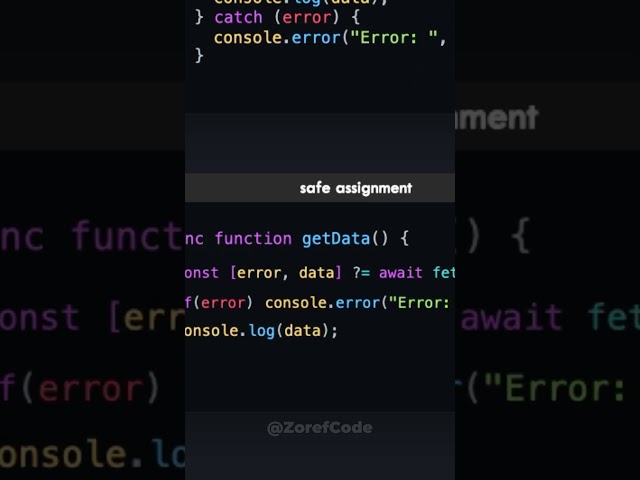 Proposal for safe assignment operator. No more try catch blocks #coding #programming #javascript