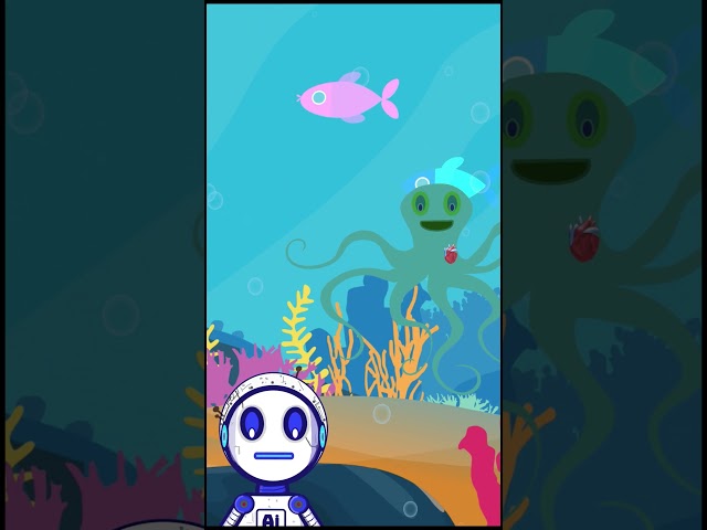 Octopus Has 3 Hearts?! 🐙💙 | Fun Facts with Aizmo Ep. #Octopus #OceanFacts