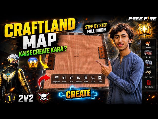 2v2 Craftland Map Kaise Banaye? 😱 Full Free Fire Craftland #freefire #craftlandmap #custom #2v2 