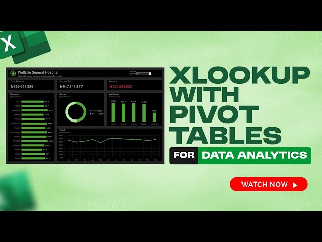 Master XLOOKUP & Pivot Tables in Excel – Complete data analytics tutorial for beginners
