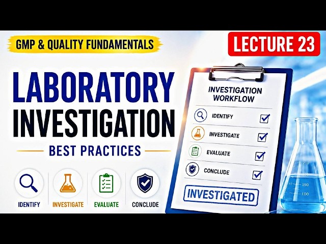 Out of Specification (OOS) Investigations in GMP | Complete Guide (Lecture 23)