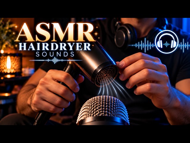 💨 ASMR Hair Dryer Sounds | Relaxing White Noise for Sleep & Tingles | No Talking 🎧