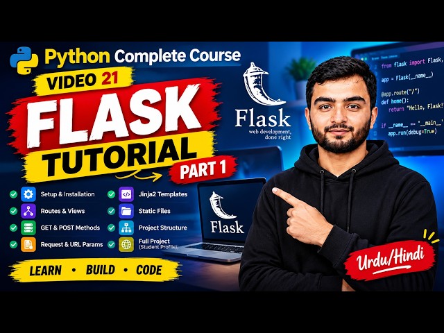 Flask Tutorial Part 1 🔥 | Flask Basics, Setup, Routes, Jinja2 & Templates | Urdu/Hindi