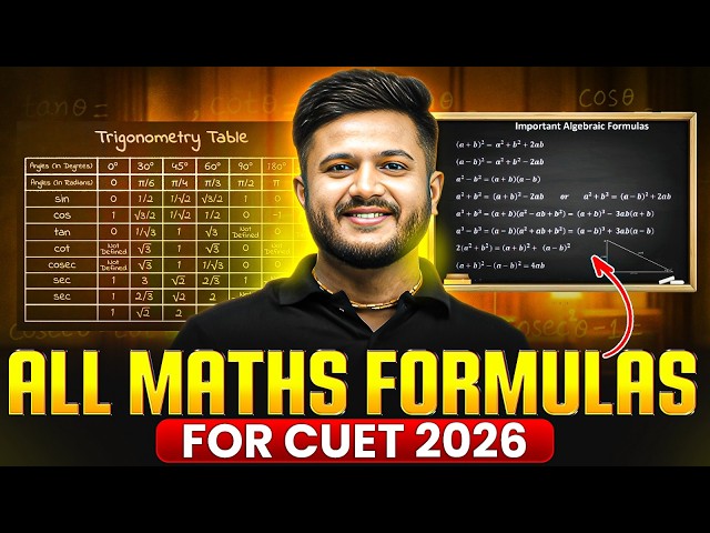 CUET 2026 Maths Formulas One Shot 🔥 | All Important Formulas by Deepak Bhatt Sir