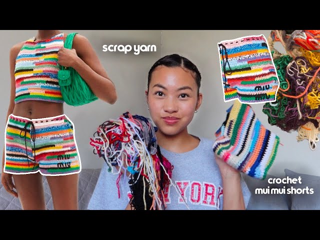 I made my own miu miu shorts with my scrap yarn.....and it's identical