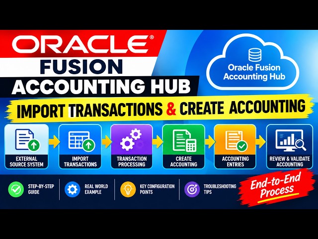 5. 👉 Oracle Fusion Accounting Hub | Import Transactions & Create Accounting | End-to-End Process