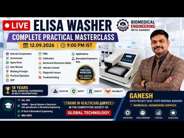 🔴 LIVE | ELISA WASHER – COMPLETE PRACTICAL MASTERCLASS | 12.09.2026 | 9:00 PM IST lab equipment