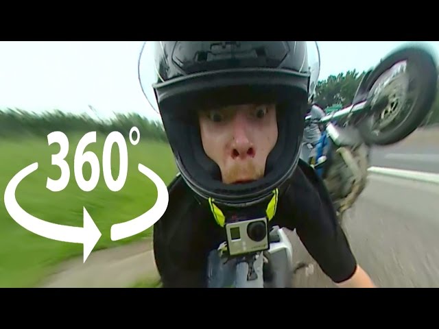 HILARIOUS Facial Reaction Biker CRASHES VR 360 Degree Videos FUNNY Motorcycle Wheelie Crash Oops 😳 😂