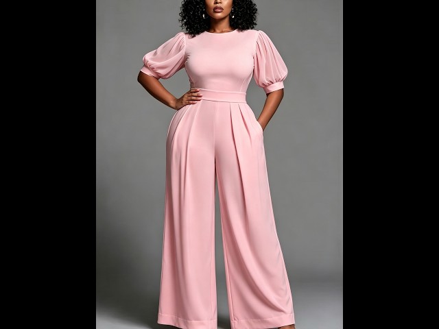 Casual Crew-neck Long-sleeve Jumpsuit