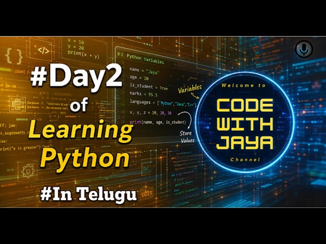Python Variables 🐍 |  🔥 Day 2 Python learning #Telugu