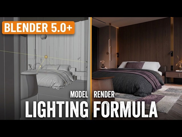 Photorealistic Interior Lighting tutorial in BLENDER 5.0+ || Cycles