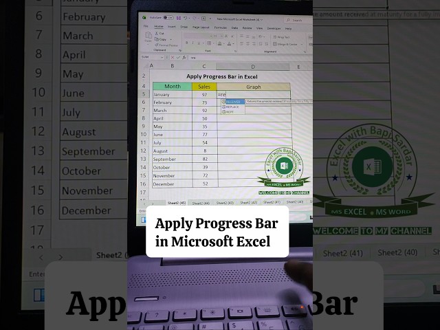 Apply Progress Bar in Excel! #exceltips #officetips