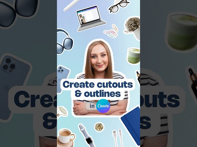 How to create cutouts & add border in Canva #canvatutorial