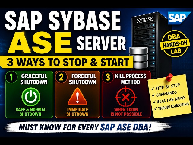 3 Ways to Stop and Start SAP Sybase ASE Server | DBA Hands-On Lab