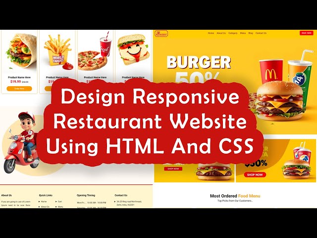 How to Create A Restaurant Website Using HTML and CSS | Restaurant Website HTML Code Free