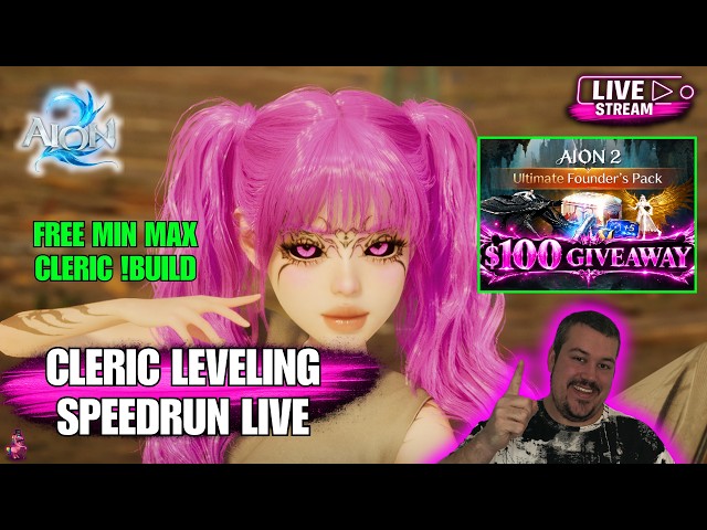 Aion 2 LIVE: Cleric Leveling Speedrun | Ultimate Founders Pack Giveaway !build