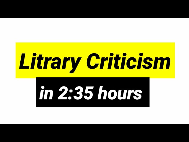 Literary Criticism in English literature Plato, Aristotle, Longines, Dryden, Coleridge, Pope &Eliot