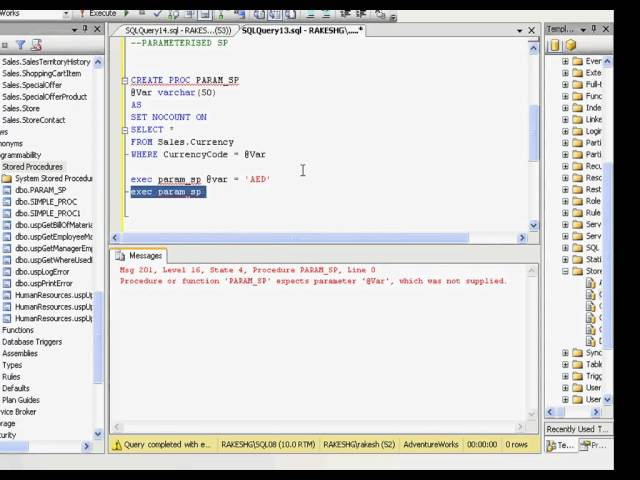 SQL 2008 Series: Introduction to Stored Procedures