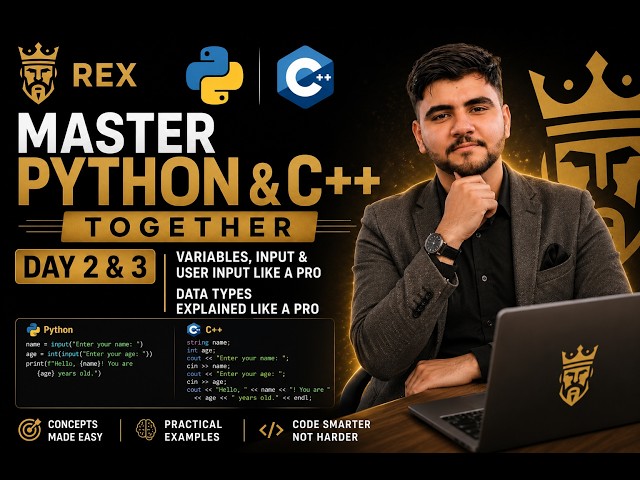 🔥 Master Python & C++ Together | Day 2: Variables, Input & User Input Like a Pro