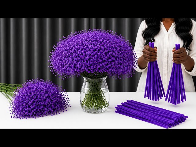 Turn Pipe Cleaners Into Beautiful Baby Breath Flowers 💐 Amazing DIY Lavender Flowers.