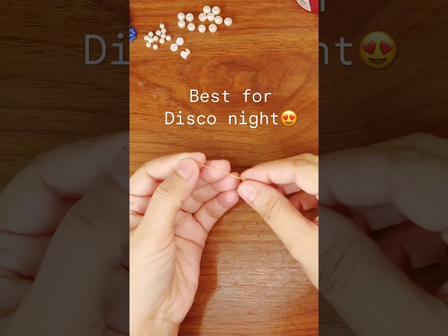 Diy earrings instantly for disco party #diy #handmade#craft#Beads#pearl#shorts