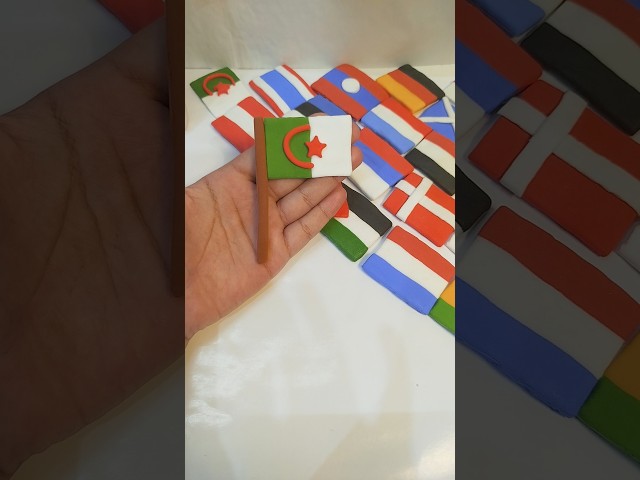 Making Algeria Flag with Clay! 😍 | Satisfying Clay Art #trending #shorts