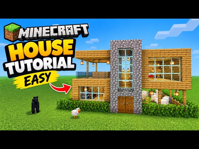 Minecraft: how to build a starter modern house | tutorial 