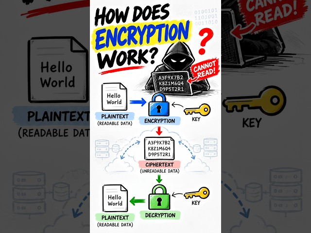 What Is Encryption? 🔐 | Cybersecurity Explaine #cybersecurity #cybersecuritytelugu  #shortsfeed