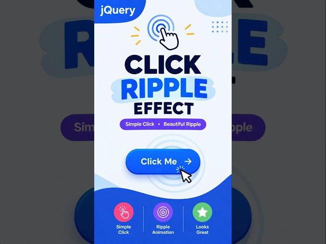 💥 Click Ripple Effect with jQuery | Modern Button Animation #coding #Shorts