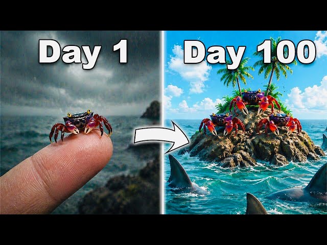 I Made an Island with SHARK Infested Waters! 100 Days 