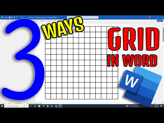3 Ways to create Grid in MS Word - Microsoft Word Tutorial