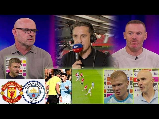MOTD Man United vs Man City 0-1 Wayne Rooney & Gary Neville Review Erling Haaland Goal Decision 🤬