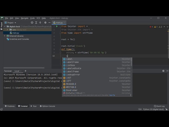 HOW TO CREATE A GUI DIGITAL CLOCK {USING PYTHON}