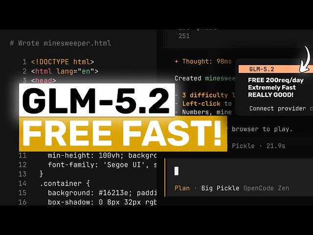 GLM 5.2 FULLY FREE & FAST CODER: This AI Coder is CRAZY & WORKS!