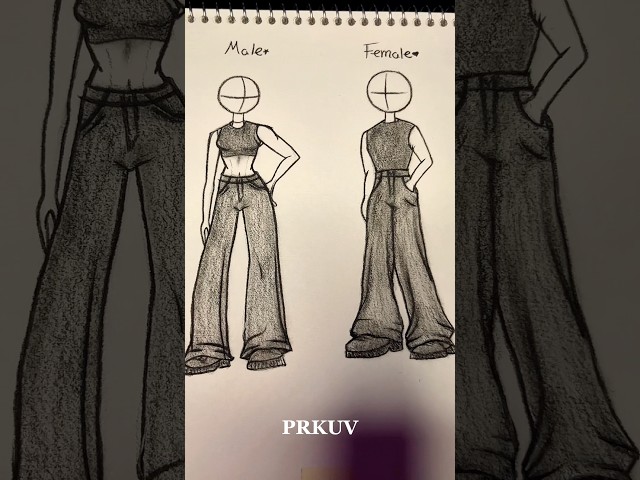🍿Drawing easy body tutorial✏️ (male and female) #drawing #tutorial #howtodraw #sketch #art #shorts