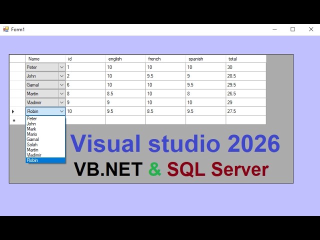 visual studio 2026: DataGridView ComboBox Column Made Easy in vb.net