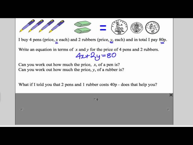 Simultaneous Equations 1 (GCSE Higher Maths): Tutorial 11