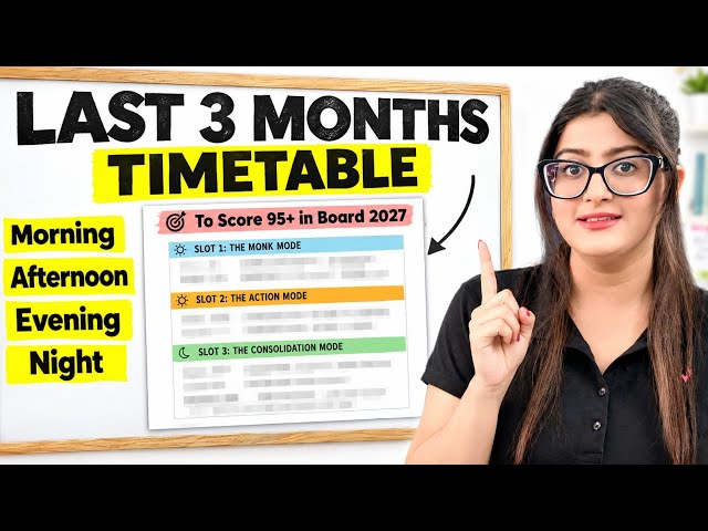 TIMETABLE TO SCORE 95% IN CLASS 12 BOARD EXAMS 2027 #class12