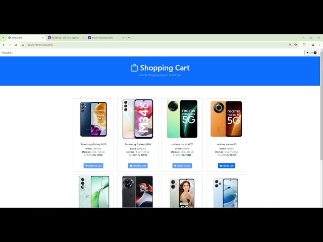 Shopping Cart  using HTML CSS and JavaScript | MERN Full Stack Course in Tamil
