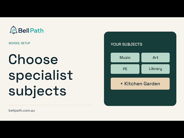 Choose specialist subjects and add a local program | Bell Path