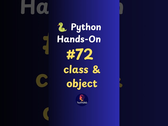 Python Class & Object Explained with Real-Life Example | Python for Beginners | Tamil