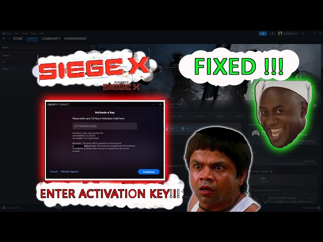 How to Fix Ubisoft Activation Key Issue | Rainbow Six Siege X | Steam PC Game Launch Issue (Part -1)