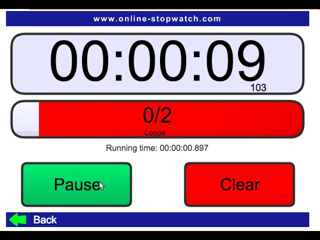 Online Stopwatch Loop Timer Demo