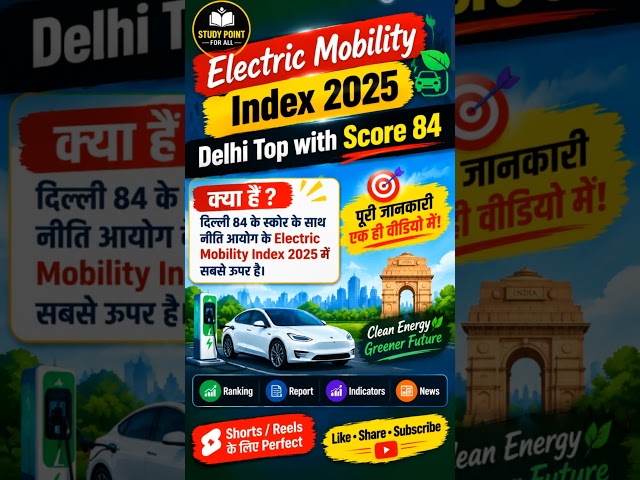 Electric mobility Index2025.Delhi Top with score 84#shorts #banking#bpsc#yt#youtubeshorts#viral