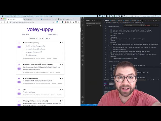 Pair Program adding Deleting to Votey Uppy!