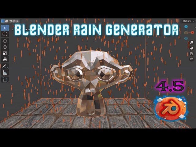 Free Rain Generator 🌧️ Add-on for Blender 4.5 🚀