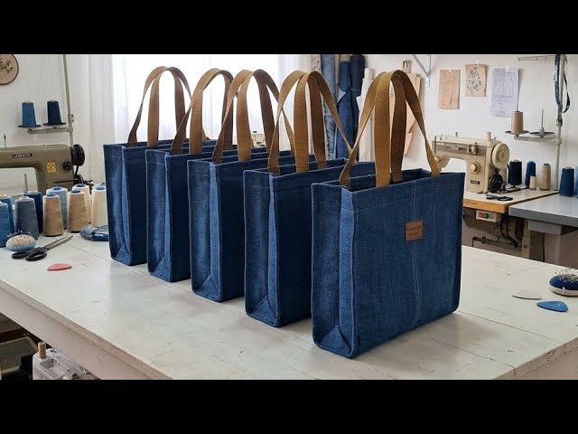 Easy DIY Denim Bag Tutorial:Don’t Throw Away Old Jeans! Make This Stylish Denim Bag Instead