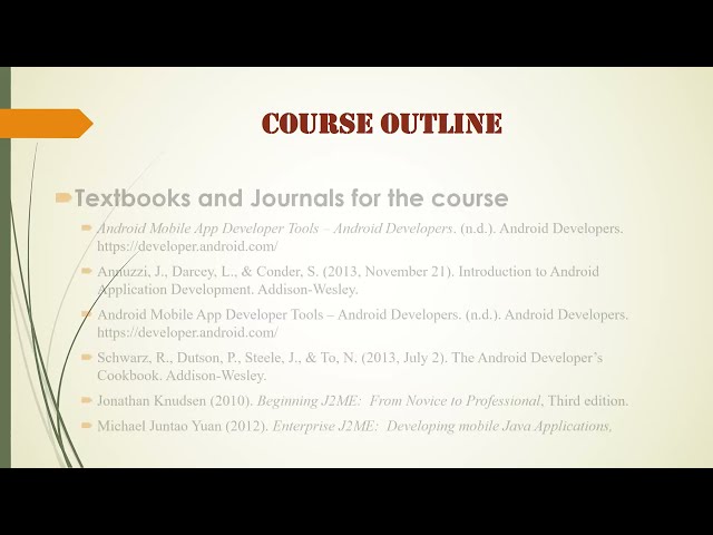 Introduction to Mobile Programming