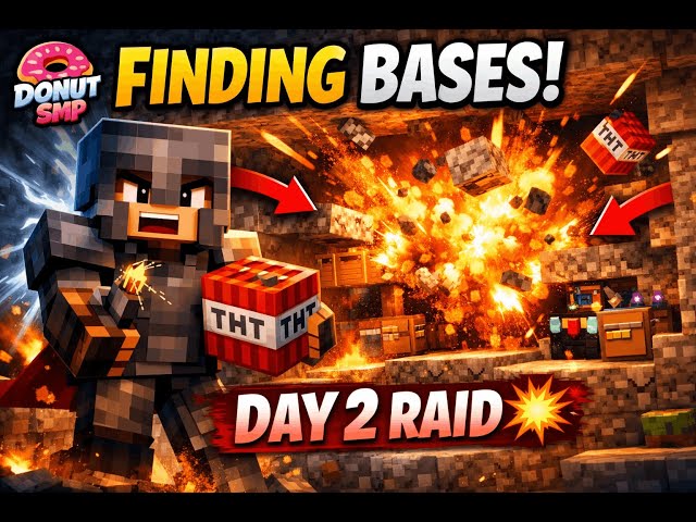 MINING UNTIL I FIND A BASE! ⛏️ | DONUT SMP LIVE DAY 2